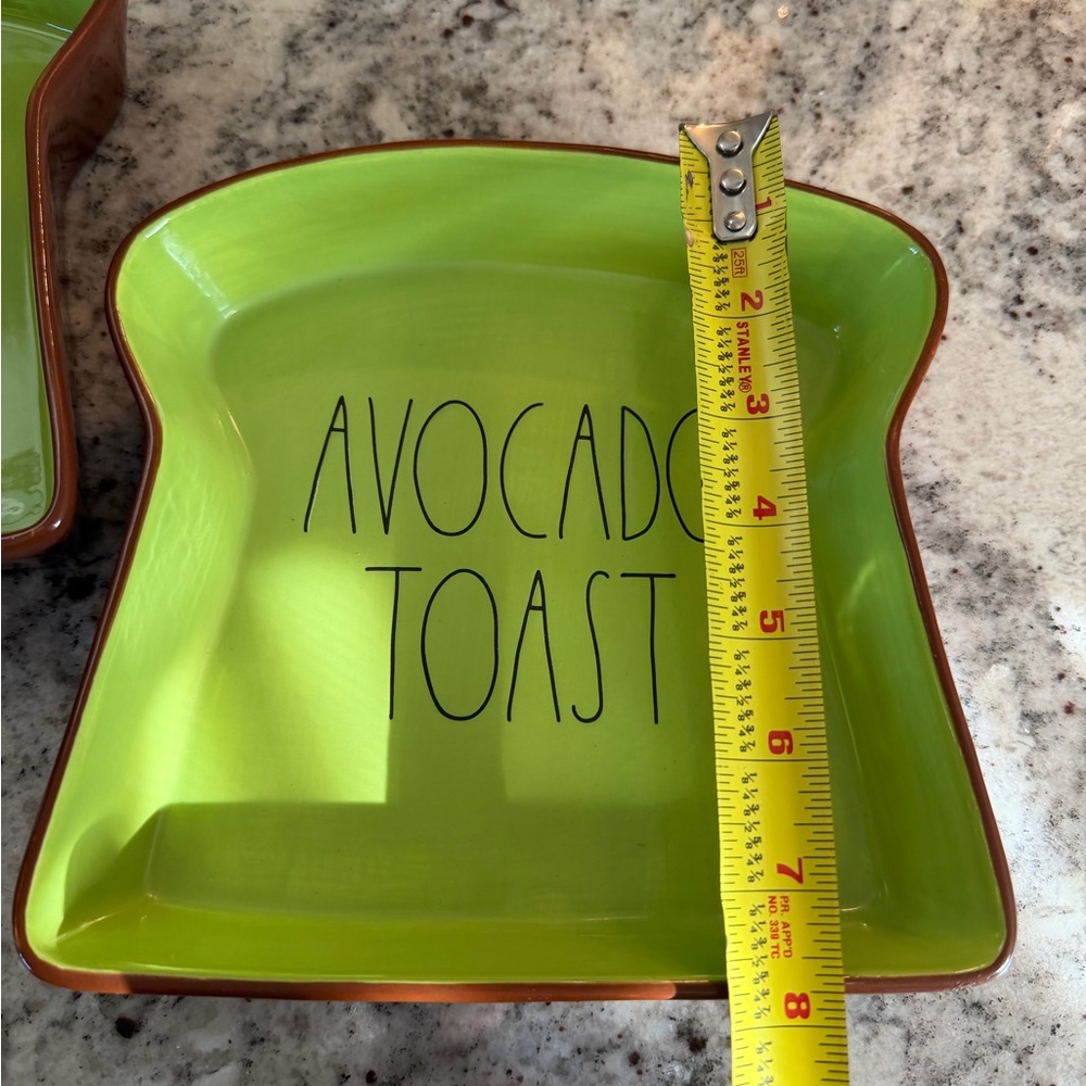 Rae Dunn Green Avocado Toast Plates - Picture 3 of 4